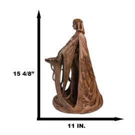 Celtic Irish Triple Goddess Mother Of All Gods Danu 15"H Statue In Faux Red Clay