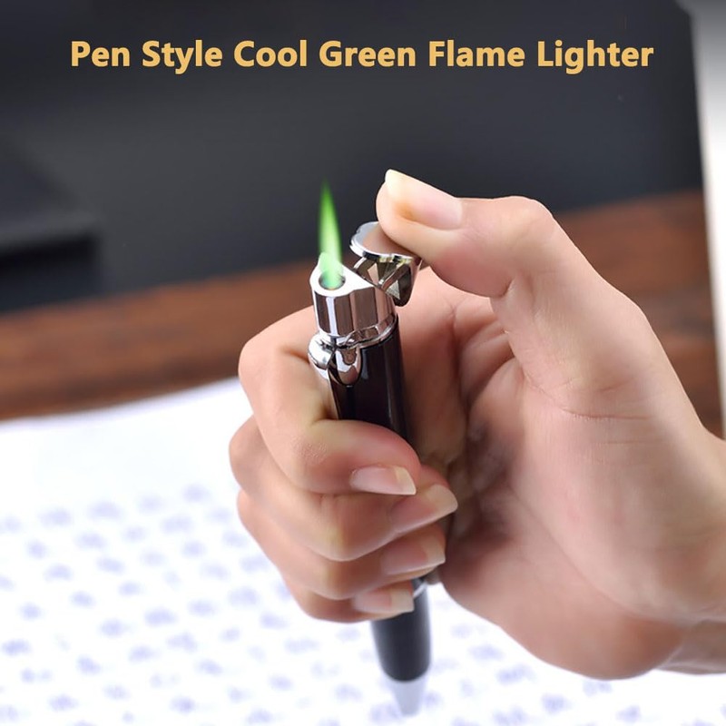 Butane Torch Lighter - Ballpoint Pen Lighter, Windproof Solar Beam