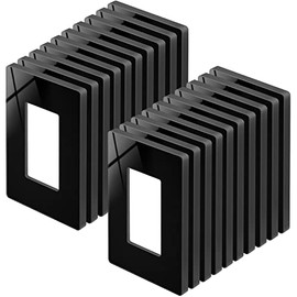 [20 Pack] BESTTEN 1-Gang Black Screwless Wall Plate, Unbreakable Polycarbonate Outlet Cover, H4.69" x W2.91", for Light Switch, Dimmer, GFCI, USB Receptacle, UL Listed