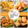 Maxdot 60 Pcs Mini Square Fry Basket with Handle Chrome