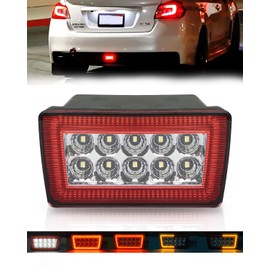 Bestview 5-In-1 LED Rear Fog Light Assembly Kits Compatible for 2011-2021 Subaru WRX STI Impreza XV Crosstrek, Function as Tail Brake Backup Reverse Turn Signal Lights (Red Len)