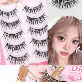 LUYING False Eyelashes for Actress Cosplay Makeup False Eyelashes Soft Comfortable False Eyelashes for Doll Sweet Eyes Cosplay Makeup False Eyelashes Long in Middle Cluster