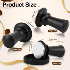 Coffee Tamper, Espresso Tamper Made of Stainless Steel with 30 lbs Contact Pressure Tamper with Built-in Spring Mechanism for Portafilter (58 mm)