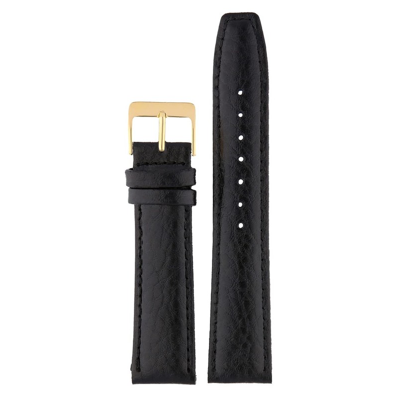 MARCHEL WB Leather Bracelet Gold Clasp Watch Strap Grained Cowhide
