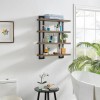 Unbranded Danya B. 4-Tier Floating Bracket Wall Shelf - Walnut