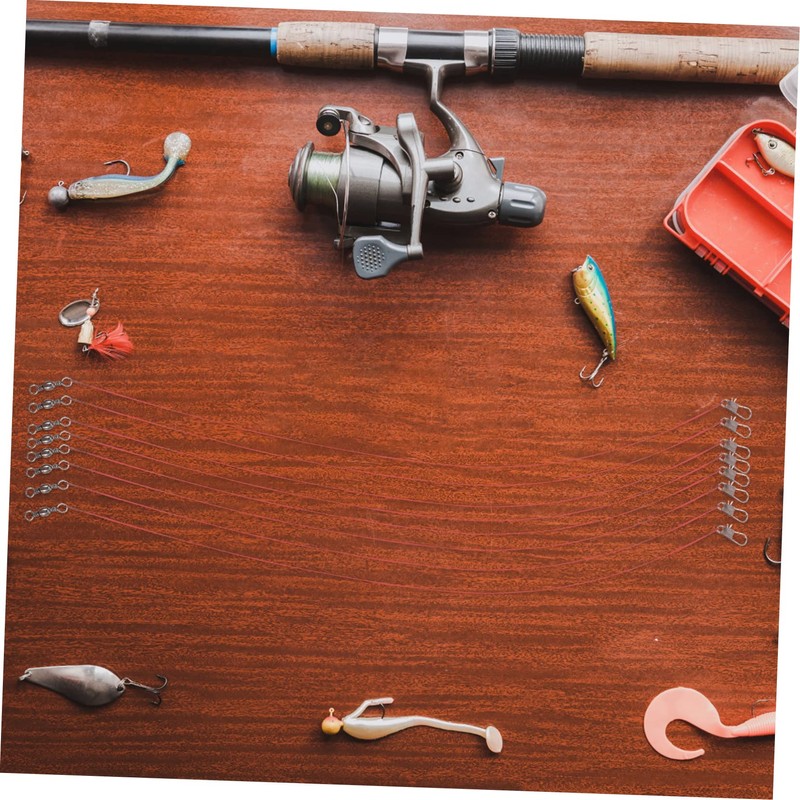 KOMBIUDA Bite-Resistant Fishing Wire Trace Leaders 100 Pieces Swivel Snap