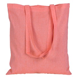 Atmos Green 5 pack 15 X 16 inch with long handle CORAL Color 5.5 oz Recycled cotton canvas reusable grocery bags eco friendly super strong great choice for promotion branding gift Made in India