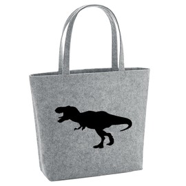 Huuraa Einkaufstasche Tyrannosaurus Rex Dinosaurier Geschenk 22 Liter Grey Melange Filz Tyrannosaurus Rex Accessoire