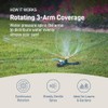 Orbit 3-Arm Metal Sprinkler with Wheel Base for Lawns