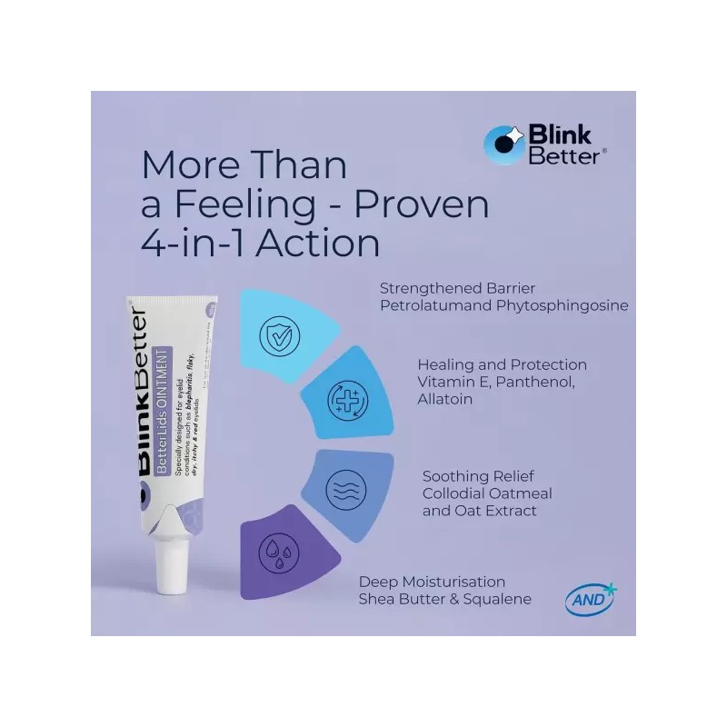BlinkBetter 건조하고 가려우며 민감한 눈꺼풀을 위한 블링크베터 연고 - 시어