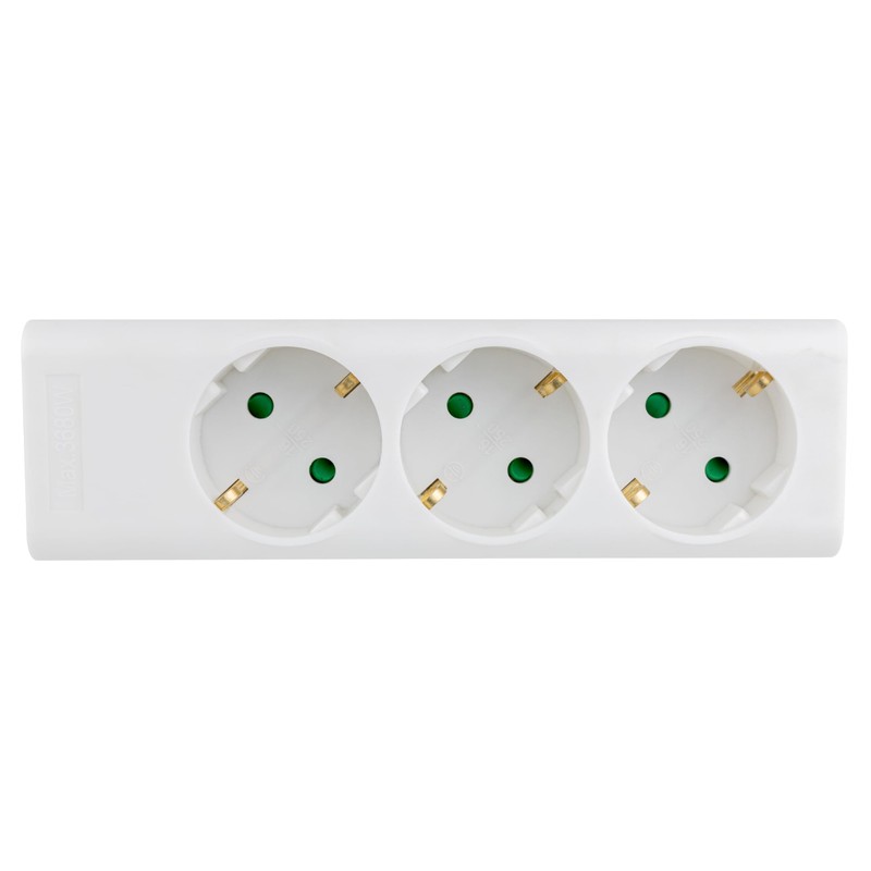 REV Power Strip, Multiple Socket without Cable, 3-Way, Max. 3680