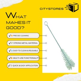 Citystores® CA MINI White Teapot Spout Brush Plastic Handle Ideal For Cleaning Narrow Spouts Kettles Coffee Pots Reusable Cleaning Brush Easy Grip Durable Bristles For Precise Cleaning 0425