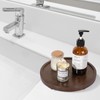 Round Decorative Tray Wood Bathroom Counter Organizer Farmhouse Kitchen Decor