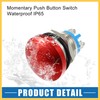 REPAIROCK Waterproof IP65 Momentary Mushroom Head Shape Push Button Switch
