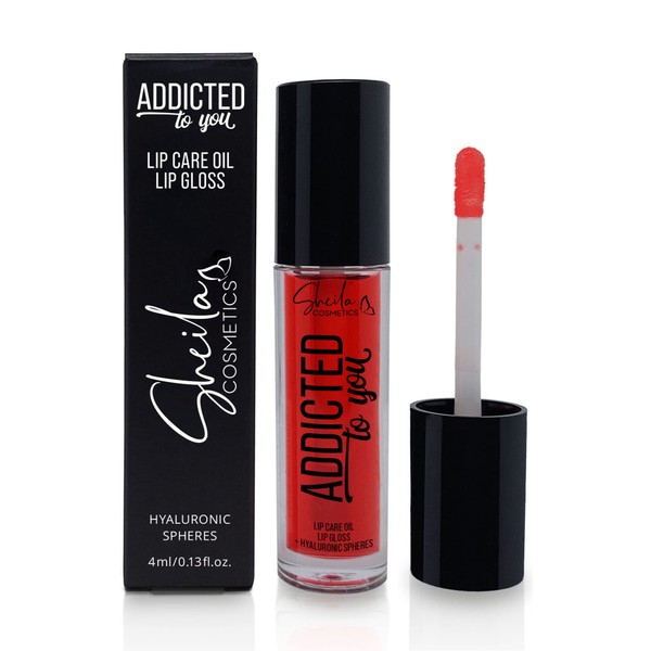 Sheila Cosmetics Addicted To You Lip Care Oil Lipgloss with Hyaluronic Acid | Made in Italy (02 Pomegranate)