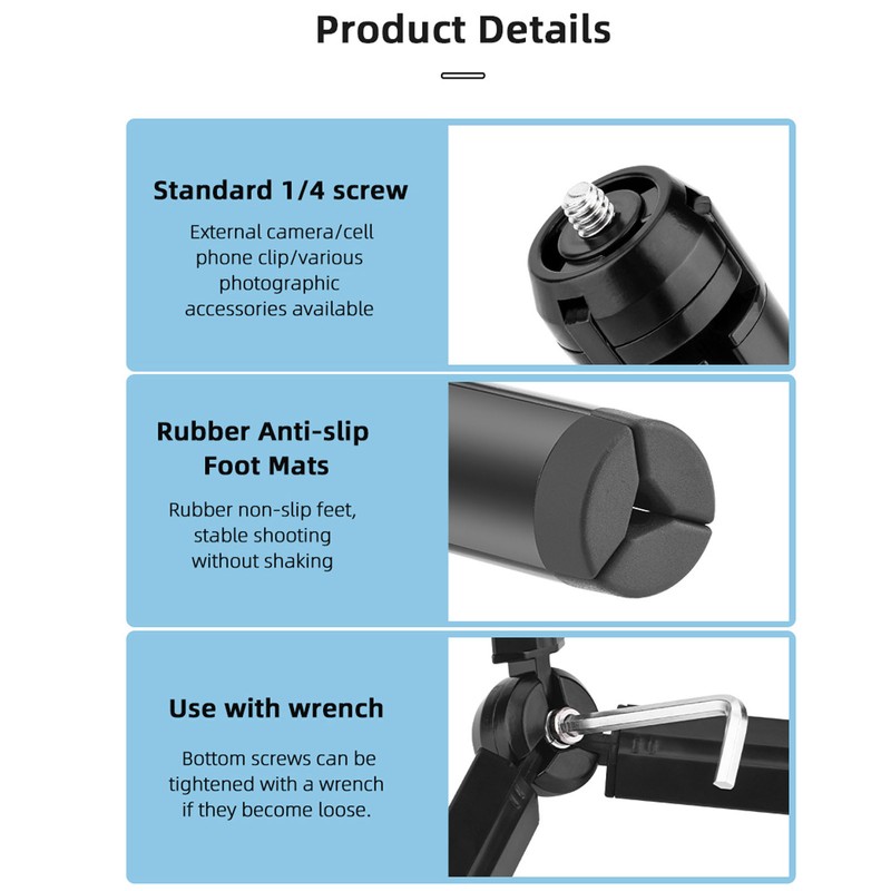 Mini Vlog Tripod Pocket PTZ Sports Action Camera Stabilizer Stand