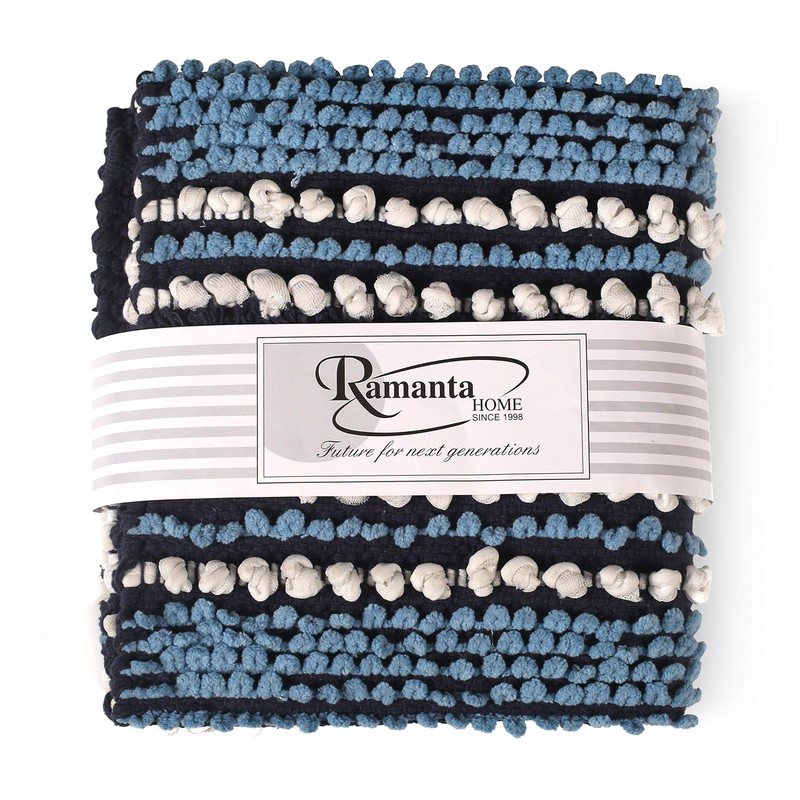 Chenille Bath Mat Rug 20x32-100% Cotton Soft Absorbent and Machine