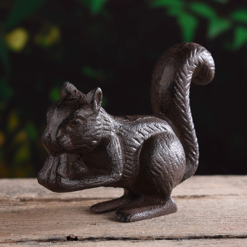 BRASSTAR Cast Iron Squirrel Statue Garden Home Office Desk Decor
