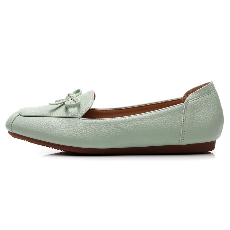 VenusCelia Zapato plano ancho Bowknot para mujer, Turquesa (Pale Turquoise),