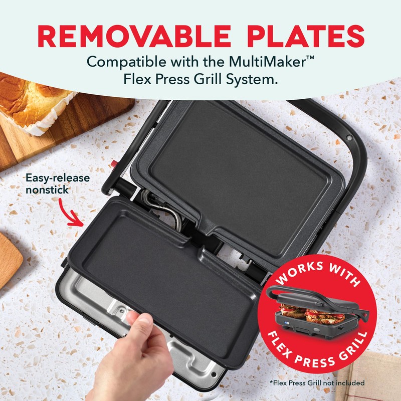 Dash Griddle 2-Plate Pack for MultiMaker Flex Press Grill System