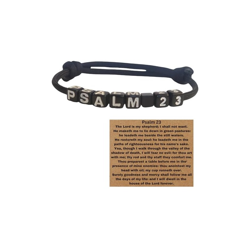 Psalm 23 Paracord Bracelet with Scripture Card