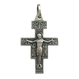 925 Sterling Silver Saint Damiano Crucifix - Faithful reproduction in silver of the Crucifix that spoke to St. Francis of Assisi