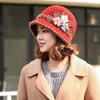 French Thicken Women's Flowers Knitted-Woolen-Hat Fashion Beanie-Hat Lady Crochet-Bucekt-Hat for