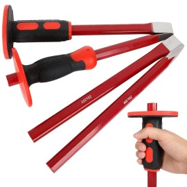 Rhblme 4PCS Masonry Chisel with Hand Protection, 12 Inch Heavy Duty Chisel Set - 2 PCS