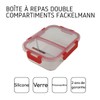 FACKELMANN Vorratsdose mit Teiler, Plastik, Transparent/Rot, ca. 177x160x70 mm 1050