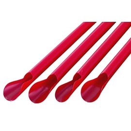 Shibase Industrial 916 CO2 Free Straws Diamond Straws Spoon 8.3 inches (21 cm), 500 Pieces, Red