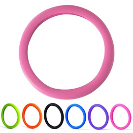 Universal Stretchy Silicone Steering Wheel Cover - Anti-Slip Grip, Enhanced Texture for Superior Control, Fits 14''/15''/16'' Wheels, Durable & All-Season Comfort (Pink)