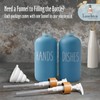 Loochica Blue 2 Pack Glass Soap Dispenser Set, Hand and