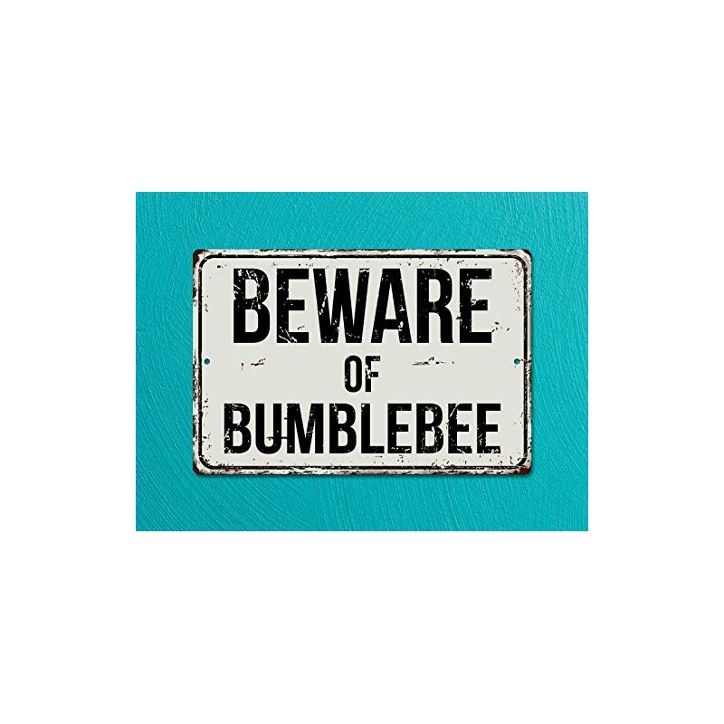 Deerts 188VS Beware of Bumblebee - Cartel de aluminio retro