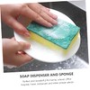 STOBAZA 2sets Countertop Dish Soap Dispenser with Sponges Transparent Press