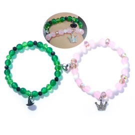 SONGCHANGJEWELRY Glinda Elphaba Friendship Matching Bracelets - Magic Stage Theatre Movie Merchandise Rhinestone Crown Witch Hat Pendant - Bracelets Jewelry Decoration Gifts for Fandom Fans