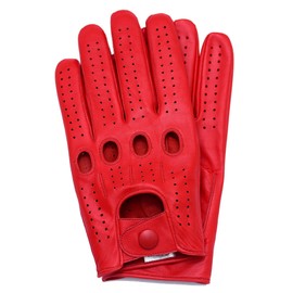 Riparo Women's Unlined Leather Driving and Riding Gloves (7, Red)