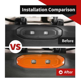 Voodonala for Jeep Wrangler JL 2024+ Interior Roof Center Readling Lamp Panel Cover Compatible with Jeep Wrangler JL JT 2024+(ABS,Orange)