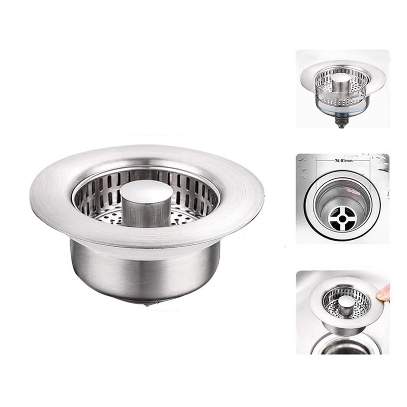 Stainless Steel Sink Drainer Anti-Clogging Basket Water Filter Sink Filter