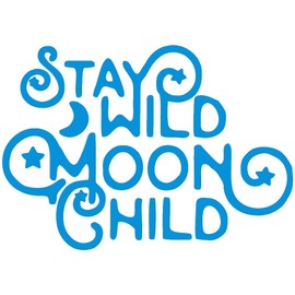 Stay Wild Moon Child Vinyl Cutout Sticker Rub On Decal 4.6-by-3.25 Inches (White)