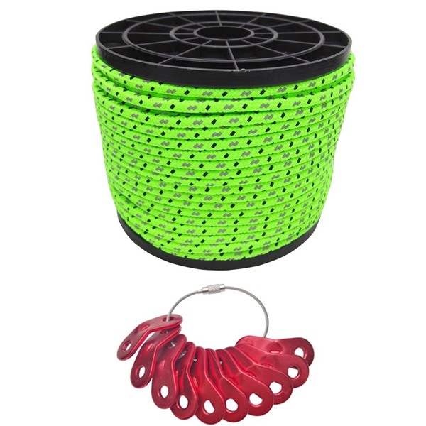 Cheerly Camping Tent Rope, 0.2 inch (4 mm) Reflective/0.2 inch