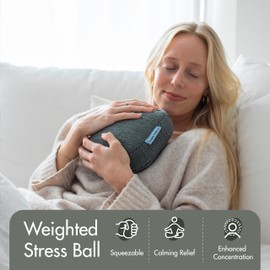 Quiet Mind 1.5 lb Weighted Stress Squeeze Ball – Soft Squishy Fidget Gadget for Adults – Help Relieve Stress, Anxiety, Tension - Promotes Focus, Clarity - Sensory Ball for Desk, Office, or Home Use
