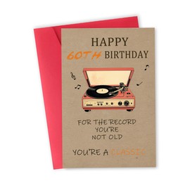 FSSDAS Happy 60th Birthday Cards Gifts for Men Women, 60th Birthday Gifts for Her Him, Funny 60 Years Old Gifts for Husband Wife, Retro 60th Bday Decorations for Mom Dad Grandpa Grandma