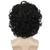 yuehong Short Curly Black Mens Wig Anime Cosplay Fashion Daily