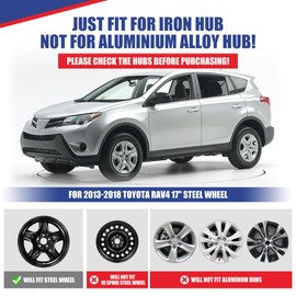 AUTOWIKI 17 Inch Hubcaps Fit for 2013-2018 Toyota RAV4, Wheels Rim Cover Replacement Compatible with Toyota RAV4 17'' Steel Wheels, ABS & PC Material White & Black Lacquer Hub Caps Set of 4 17-Inch