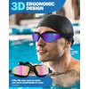 Swimming Goggles, 2-Pack Anti-Fog & UV Protection, 3D Leak-Proof Design