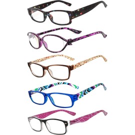 Readers 5 Pack Reading Glasses Ladies Spring Hinge lens +2.5