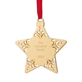 Personalization Universe Write Your Own Engraved Gold Star Ornament