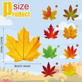 270 Sheets 9 Pack Maple Leaf Sticky Notes Cute Leaf Shaped Sticky Notes Leaf Paper Self Sticky Notepads Leaf Sticky Notes Memo Pads for Office Classroom Home, 30 Sheets/Pack, 9 Styles