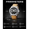 MEGALITH Men's Watch Digital Leather Strap Analogue Wrist Watches for