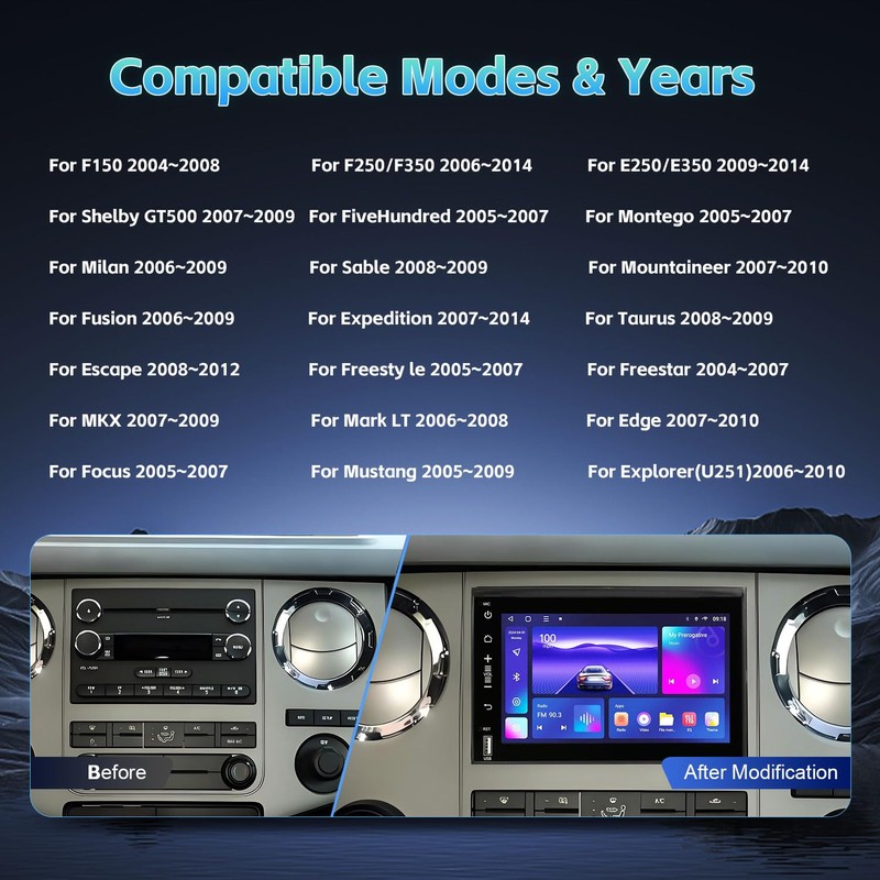 Android 13 Car Radio for Ford F150 2004-2008 F250/F350 2006-2014